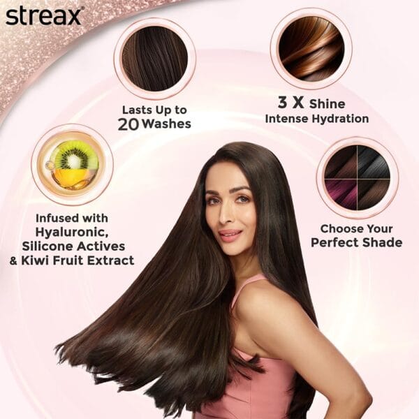 Streax Insta Shampoo Hair Colour for Women & Men, Burgundy 3.16, 150ml|Hair Colour Burgundy|100% grey coverage |Long Lasting Hair Color, easy to use| Ammonia Free Hair Color, No Paraben & Sulphate - Image 4
