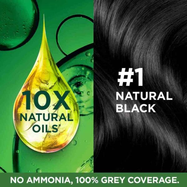 Garnier Color Naturals Crème hair color, Shade 1 Natural Black, 70ml + 60g - Image 4