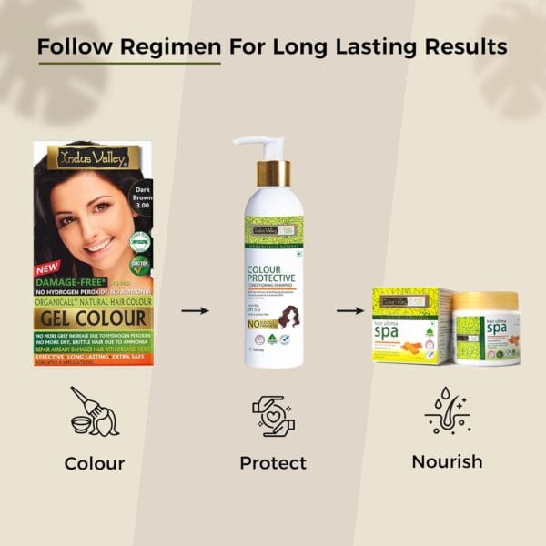 INDUS VALLEY Damage Free Natural Gel Hair Colour for Women | Ammonia & PPD Free Organic Hair Colour with 100% Grey Coverage, Long Lasting Conditioning Hair Color | Dark Brown 3.00-220 ml - Image 9