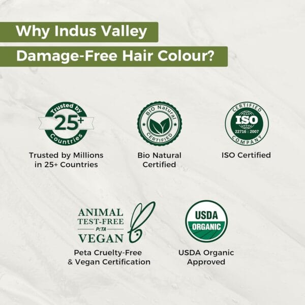 INDUS VALLEY Damage Free Natural Gel Hair Colour for Women | Ammonia & PPD Free Organic Hair Colour with 100% Grey Coverage, Long Lasting Conditioning Hair Color | Dark Brown 3.00-220 ml - Image 8