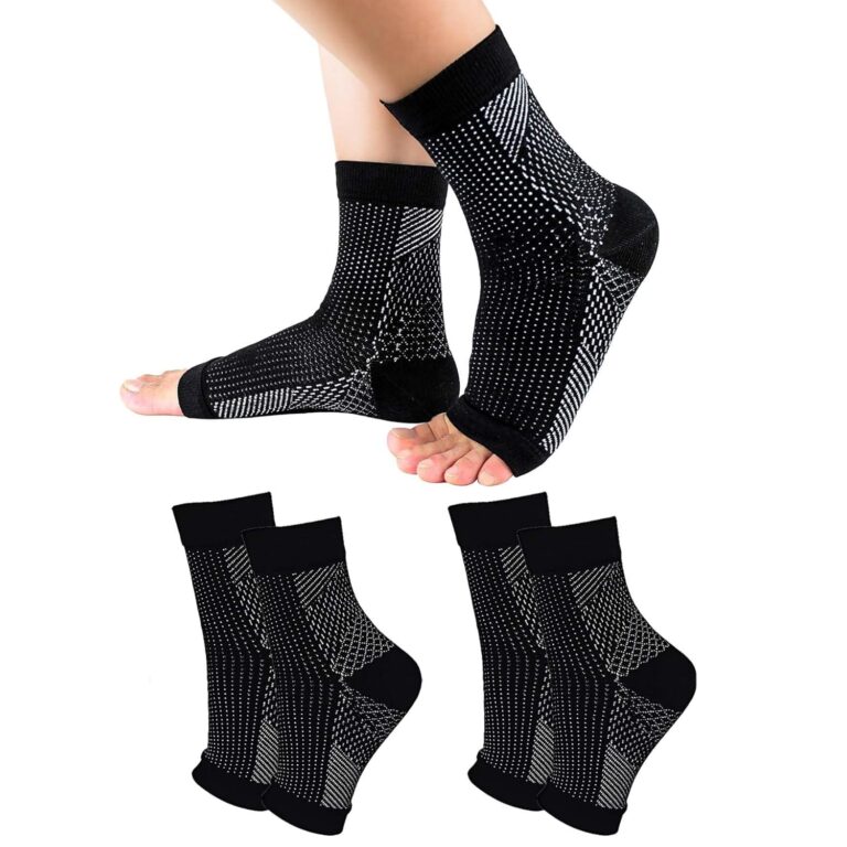 2 Pcs Neuropathy Socks, Compression Socks, Compression Socks for Men Foot Pain Relief Products Open Toe Foot Sleeves Compression Socks for Ankle Swelling Achilles Tendon Arch Support Suitable for Feet Ranging from 25 to 27cm