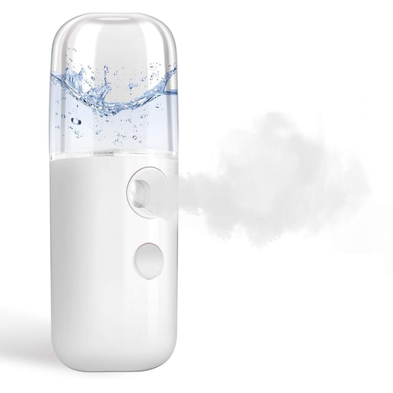 [2021 Latest] GIVERARE Nano Facial Steamer, Handy Mini Mister, USB Rechargeable Mist Sprayer, 30ml Visual Water Tank Moisturizing&Hydrating for Face, Daily Makeup, Skin Care, Eyelash Extensionss-White