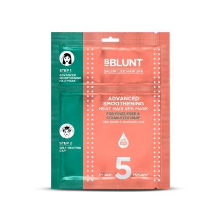 BBLUNT Advanced Smoothening Heat Hair Spa Mask With Keratin & Hyaluronic Acid - 70 Grams | Makes Hair Frizz-Free & Straighter| Deeply Nourishes | Adds Spectacular Shine | For Unisex