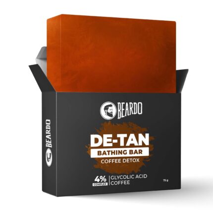 Beardo De-Tan Soap for Men, 75g | Tan Removal and Caffeine Face & Body Soap | Detan With Coffee & 4% Glycolic Acid | For Body & Face | Refreshing Fragrance | For All Skin Types