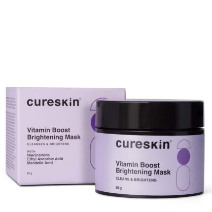 Cureskin Vitamin Boost D Tan Face Mask for Glowing Skin | D Tan Pack for Tan Removal | Fruit Based AHA Tan Removal De Tan Face Pack Mask for Women & Men | Tan Removal Cream