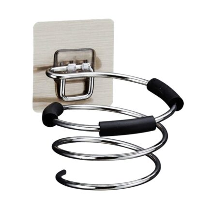 DHVSAM Hair Dryer Holder Wall Mount,Bathroom & Bedroom Hair Care Styling Tools Organizer for Flat Iron,Curling Wand,Hair Straightener (Silver1 Pcs)