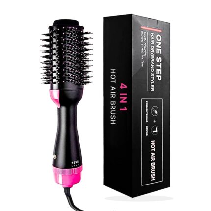 Hair Dryer Brush Professional 4 In 1 One Step Volumizer Hair Dryer For Blow Drying Hot Air Brush One Step Styler Strainghtener In One For Girls & Women Now With Improved Motor, LessFrizz, More Shine And Less Heat Damage For Salon-Style Blowouts 1000 WATTS BLACK
