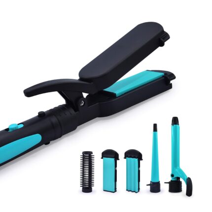 Havells 5-in-1 Multi Styling Kit - Straightener, Curler, Crimper, Conical Curler & Volume Brush | For Multiple Hair Styles | 2 Years Guarantee | Blue/Black | HC4045
