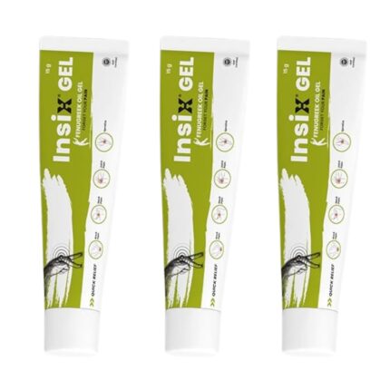 INSIX pain relief gel | Quick relief from Knee pain, back, neck, joint pain and sprains | Eases inflammation and muscle spasms | Fenugreek oil gel | Deep absorption | Non greasy | Pack of 3 |45g