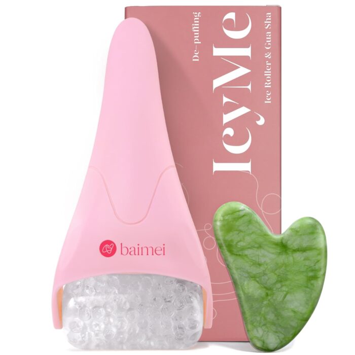Ice Roller and gua sha for Face and Eyes, Cold Face Roller Reduces Puffiness and Tightens Pores