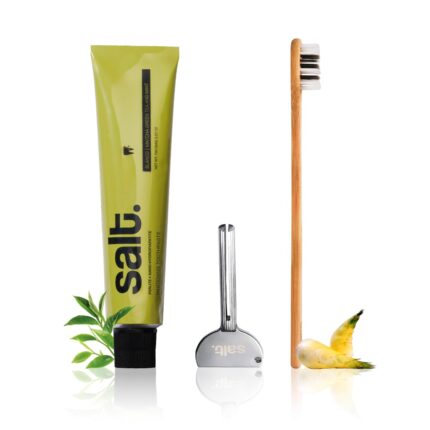 Salt. Oral Care Blanco Natural Whitening Toothpaste + Eden Eco-Friendly Bamboo Toothbrush & Toothpaste Squeezer Key Combo