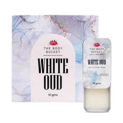 THE BODY BUCKET White Oud Alcohol Free Solid Perfume - 10 Gm | Pocket Friendly and Easy to Apply | Natural Handmade Toxic Chemical Free | Long-Lasting & Strong Cologne Fragrance | Gift for Men & Women