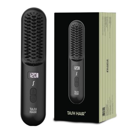 Tash Hair Glide- Cordless Hair Straightening Brush with 40 Mins Runtime | Naturally Straight, Shiny & Frizz Free Hair | 5 Heat Settings & Keratin Bristles | Portable & Rechargeable Straightener Comb