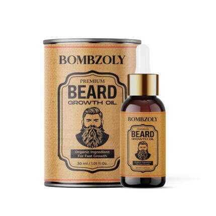 VALITIC BOMBZOLY Beard Growth Oil for Men 30ml Fast Beard Growth, Thicker & Fuller Beard Nourishes & Strengthens Patchy Beard, Chemical-Free Beard Oil (1, Brown)