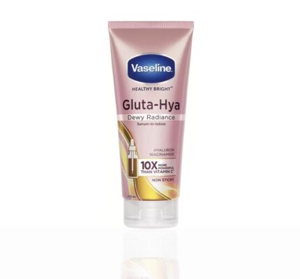 Vaseline Gluta-Hya Dewy Radiance Lotion for Face & Body | Gives Brighter Skin | Glutathione & Niacinamide Infused Moisturizer, 200ml Vaseline Gluta-Hya Dewy Radiance Lotion for Face & Body | Gives Brighter Skin | Glutathione & Niacinamide Infused Moisturizer, 200ml