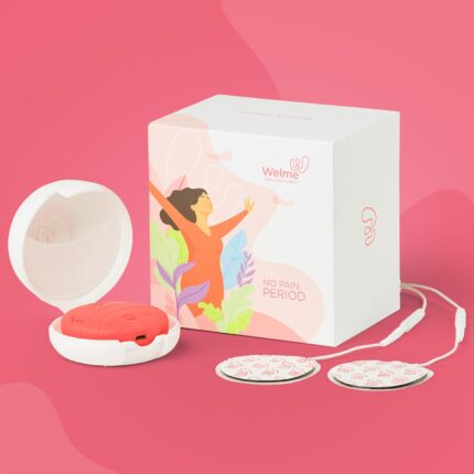 WELME PATENTED Period Pain Relief TENS Device - Relief from Menstrual Cramp and Period Pain - Electric Rechargeable - 3+ years usage - Easy to Wear - Clinically Tested - Drug Free TENS technology - No Side Effects - Period pain Massager simulator - Portable & Wearable with 21 adjustable intensity levels