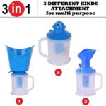 3 in 1 Electric Steam Vaporizer Machine | Nozzle Inhaler Steamer | Nose Steamer for Cold & Cough | Sauna Facial Steamer With 3 Pcs 40 x 40 Microfiber Towel 350 GSM (Random Color)