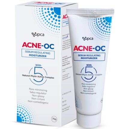 ACNE-OC Moisturiser for Oily & Acne-Prone Skin - 75g Sebum Regulating Moisturizer for Face with 5 Natural Phyto Active Complex - Hydrates & Restores Skin - Fast Absorbing Non-Comedogenic Moisturizer