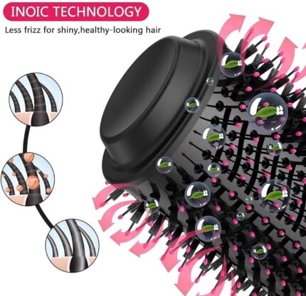 AROAMI One Step Hair Dryer and Volumizer | 4-in-1 Hot Air Brush for Straightening, Curling, Drying and Styling | Lightweight Professional Blow Dryer Brush with Ionic Technology, 1000W (Black)