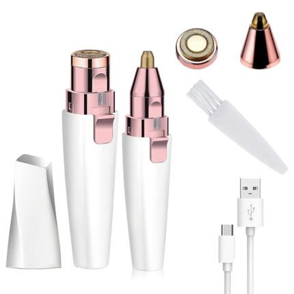Cleanfly Facial Hair Remover Women, Rechargeable 2-1 Eyebrow Trimmer Razor Portable Painless Electric Lady Shaver For Body Face Beard Eyebrows Ear Nose Lips Chin Female Hair Removal Cleanfly Facial Hair Remover Women, Rechargeable 2-1 Eyebrow Trimmer Razor Portable Painless Electric Lady Shaver For Body Face Beard Eyebrows Ear Nose Lips Chin Female Hair Removal