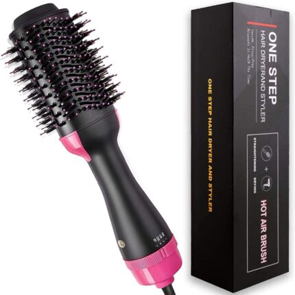 Home Enterprise 4-in-1 One Step Hair Dryer and Volumizer Hot Air Brush – 1000W Ionic Blow Dryer, Straightener, Curler & Styler with Ceramic Tourmaline Technology for Frizz-Free, Smooth, and Voluminous Hair – Suitable for All Hair Types Home Enterprise 4-in-1 One Step Hair Dryer and Volumizer Hot Air Brush – 1000W Ionic Blow Dryer, Straightener, Curler & Styler with Ceramic Tourmaline Technology for Frizz-Free, Smooth, and Voluminous Hair – Suitable for All Hair Types