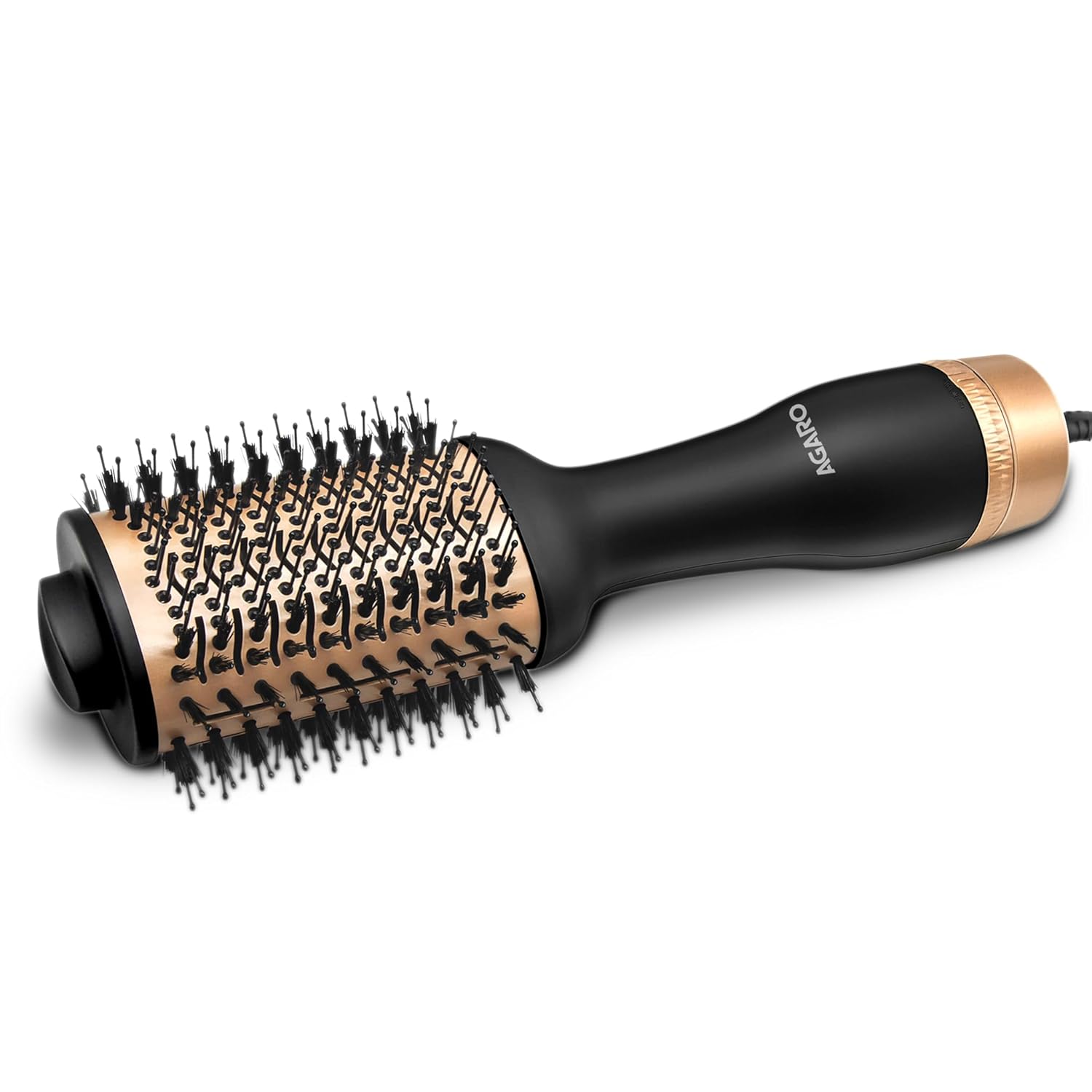 AGARO HV2179 Hot Air Brush for Hair, Blow Dryer Brush, Volumizer & Styler, 360° Airflow Vent, Oval Barrel for Hair Volume, Charcoal Bristles, Ceramic Coating Brushing Head, 1200W, Gold & Black AGARO HV2179 Hot Air Brush for Hair, Blow Dryer Brush, Volumizer & Styler, 360° Airflow Vent, Oval Barrel for Hair Volume, Charcoal Bristles, Ceramic Coating Brushing Head, 1200W, Gold & Black