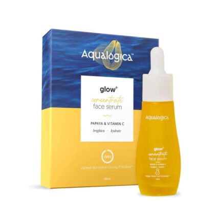 Aqualogica Glow+ Concentrate Vitamin C Face Serum with Hyaluronic Acid, Vitamin C & Papaya - Glow Serum for Men & Women | Glowing Skin, Skin Brightening & Non Sticky -30ml