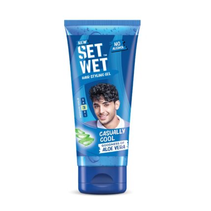 Set Wet Styling Hair Gel for Men - Casually Cool, 50gm | Medium Hold, High Shine | For Medium to Long Hair |No Alcohol, No Sulphate