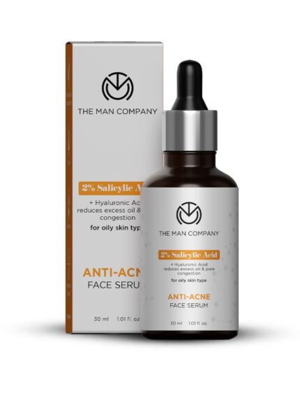 The Man Company 2% Salicylic Acid Face Serum for Men – 30ml | Hyaluronic Acid Base for Acne Prone & Oily Skin | Reduces Excess Oil | Fragrance - Free