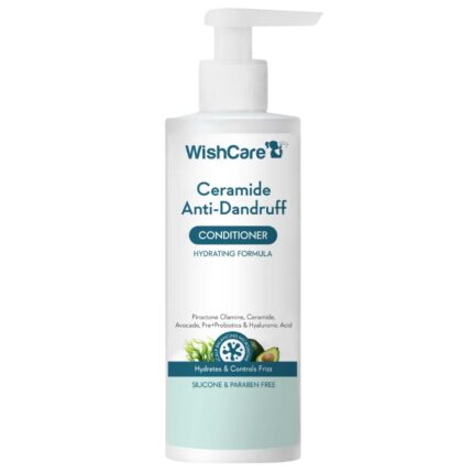 WishCare Unscented Unscented Ceramide Anti Dandruff Conditioner for Dry & Frizzy Hair - Piroctone Olamine, Pre+Probiotics & Hyaluronic Acid 200 Millilitres