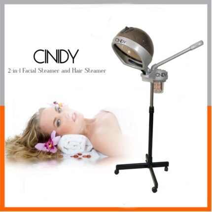 2-in-1 Facial Steamer and Hair Steamer Face Sauna Humidifier Hot Mist Moisturizing for SPA Skin Care Salon Beauty Barber Equipmentss (Black+)