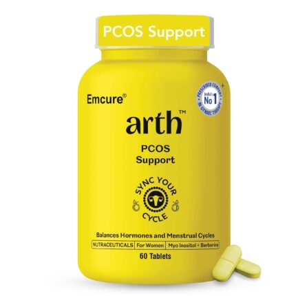 Arth PCOS Support Tablets for Women | With Berberine & Myo-Inositol:D-Chiro Inositol (40:1) | Supports Weight Management & Fertility | Helps Combat Acne & Facial Hair | Supports Healthy Glucose Levels | 60 Veg Tablets