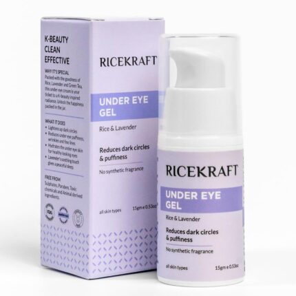 Under Eye Cream For Dark Circles, Wrinkles, Puffy Eyes, Anti ageing | with Rice, Lavender, Green Tea (Caffeine) | No Synthetic Fragrance | For Men and Women - 15g