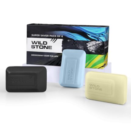 Wild Stone Citrus Burst, Icy Fresh & Charcoal Cleanse Soaps for Bath, (Pack of 6, 100gm each) | Refreshing Bathing Soap with Fragrance & Freshness – Tan Removal, Skin Brightening, Instant Glow