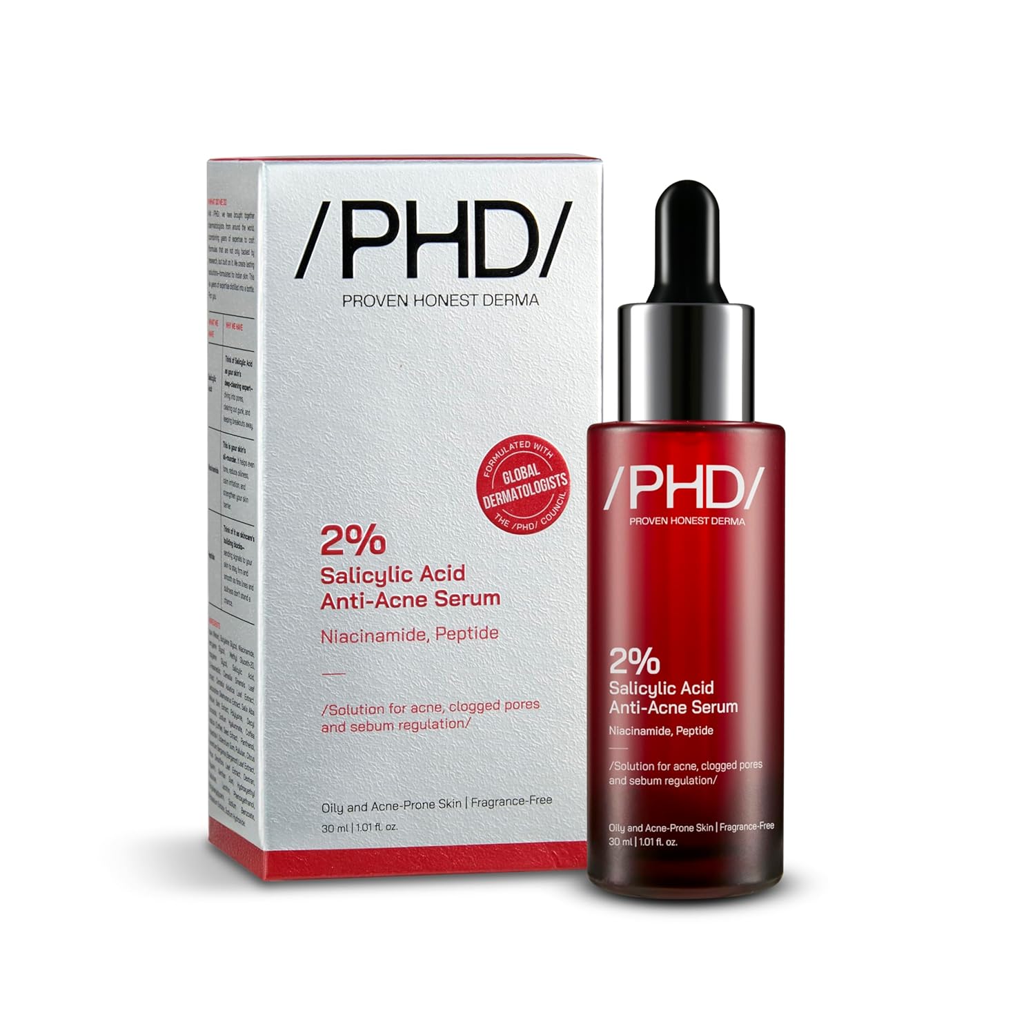/PHD/ 2% Salicylic Acid Anti-Acne Serum | Salicylic Acid Face Serum for Acne-Prone & Oily Skin | Pore Minimizing serum with Niacinamide & Peptides |Reduces Blackheads & Excess Oil | Men & Women I30 ml /PHD/ 2% Salicylic Acid Anti-Acne Serum | Salicylic Acid Face Serum for Acne-Prone & Oily Skin | Pore Minimizing serum with Niacinamide & Peptides |Reduces Blackheads & Excess Oil | Men & Women I30 ml